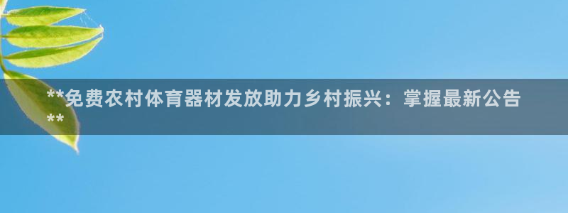 尊龙凯时下载官方正版：**免费农村体育器材发放助力乡